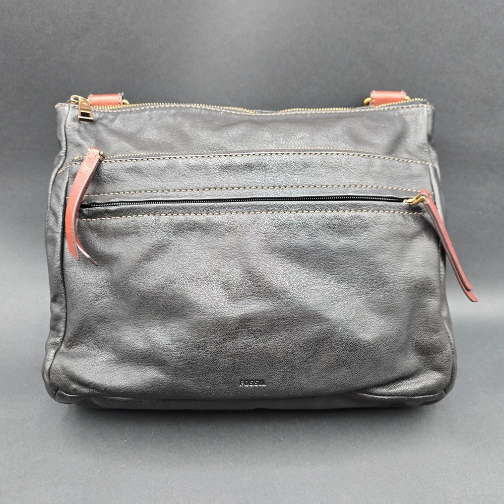 Fossil Maddox Espresso Brown Crossbody Bag Purse Dark Brown